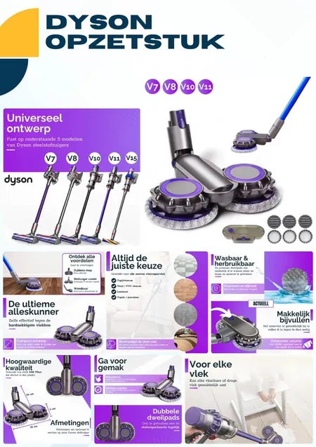 Listing Dweil-opzetstuk voor Dyson: de pagina uit het portfolio van ListingMaker