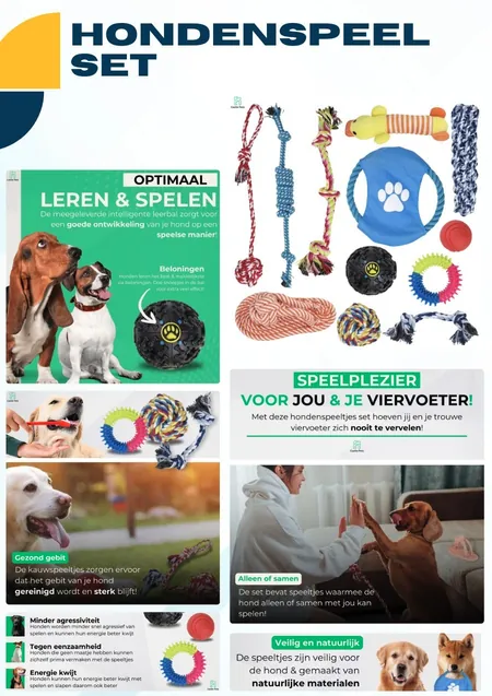 Listing Hondenspeelset: de pagina uit het portfolio van ListingMaker