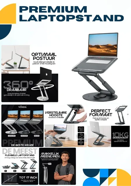 Listing Premium laptopstandaard: de pagina uit het portfolio van ListingMaker