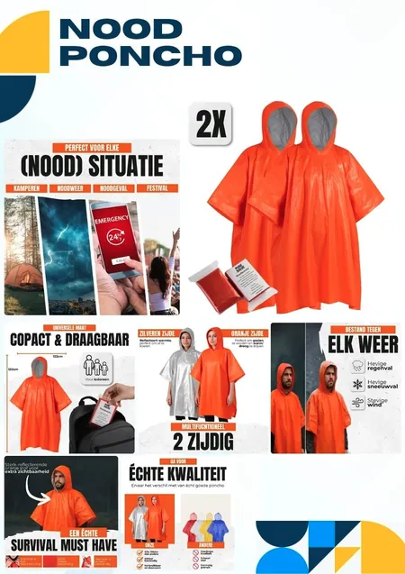 Listing Noodponcho: de pagina uit het portfolio van ListingMaker