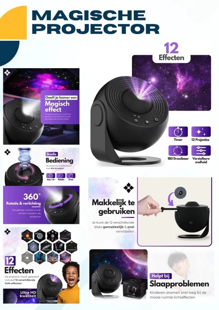 Listing Sterrenprojector: de pagina uit het portfolio van ListingMaker